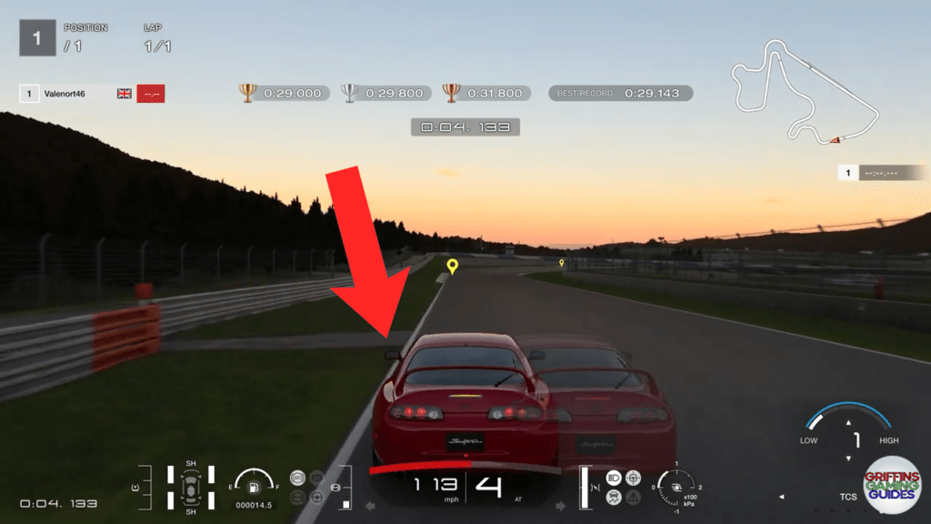 Gran Turismo 7 National A Licence A10 corner 1 braking point