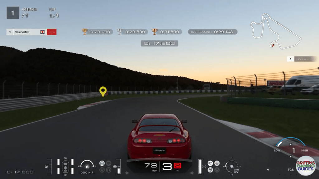 Gran Turismo 7 National A Licence A10 corner 4 braking point