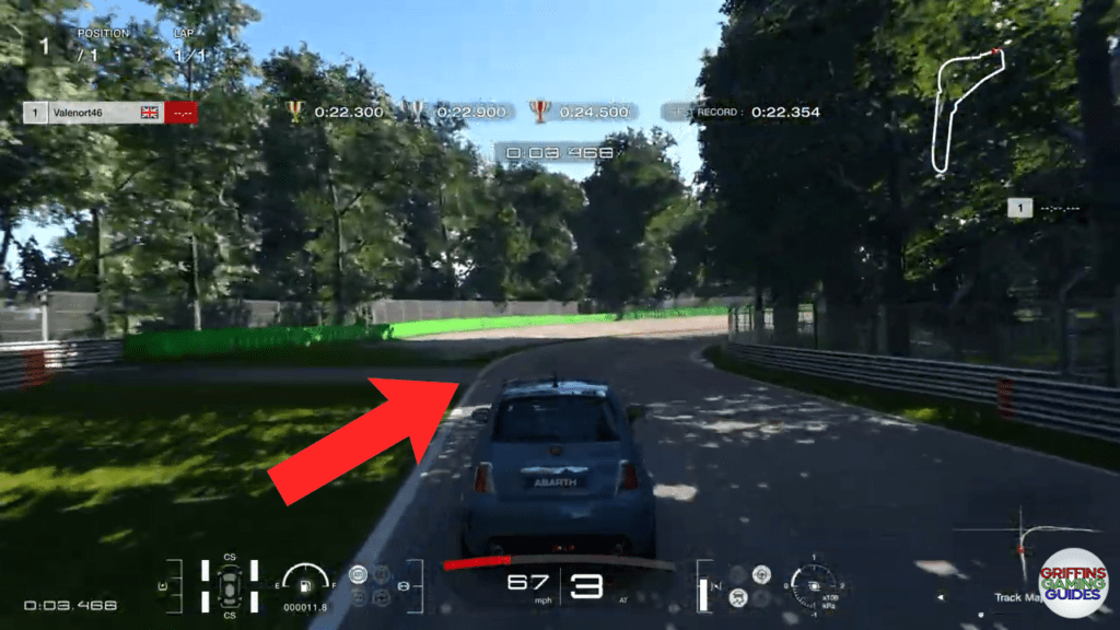 Gran Turismo 7 National A Licence A3 corner 1 lift off the accelerator