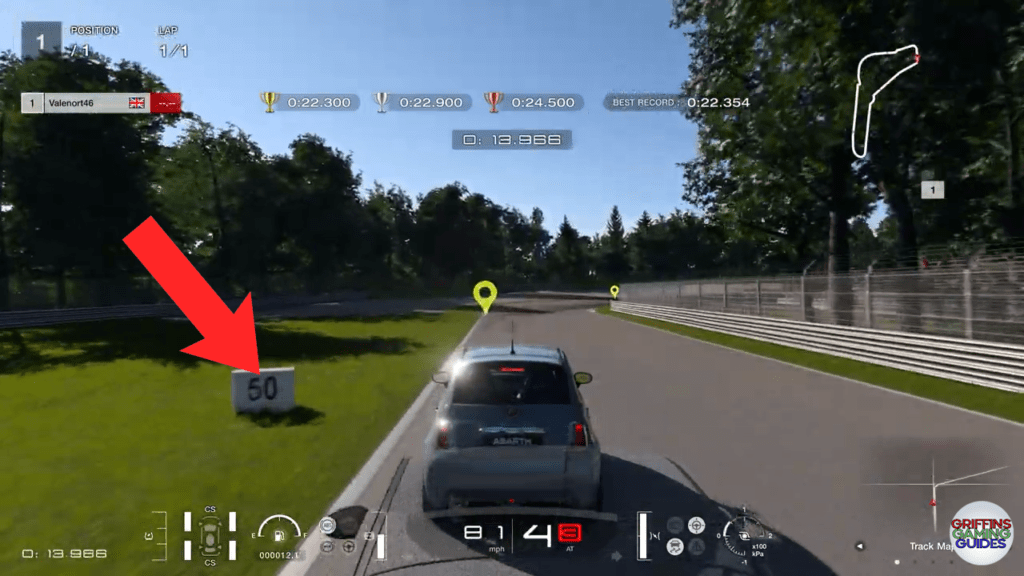 Gran Turismo 7 National A Licence A3 corner 2 braking point