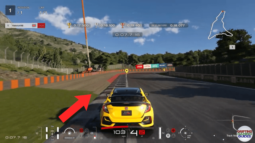 Gran Turismo 7 National B Licence B9 second corner braking point