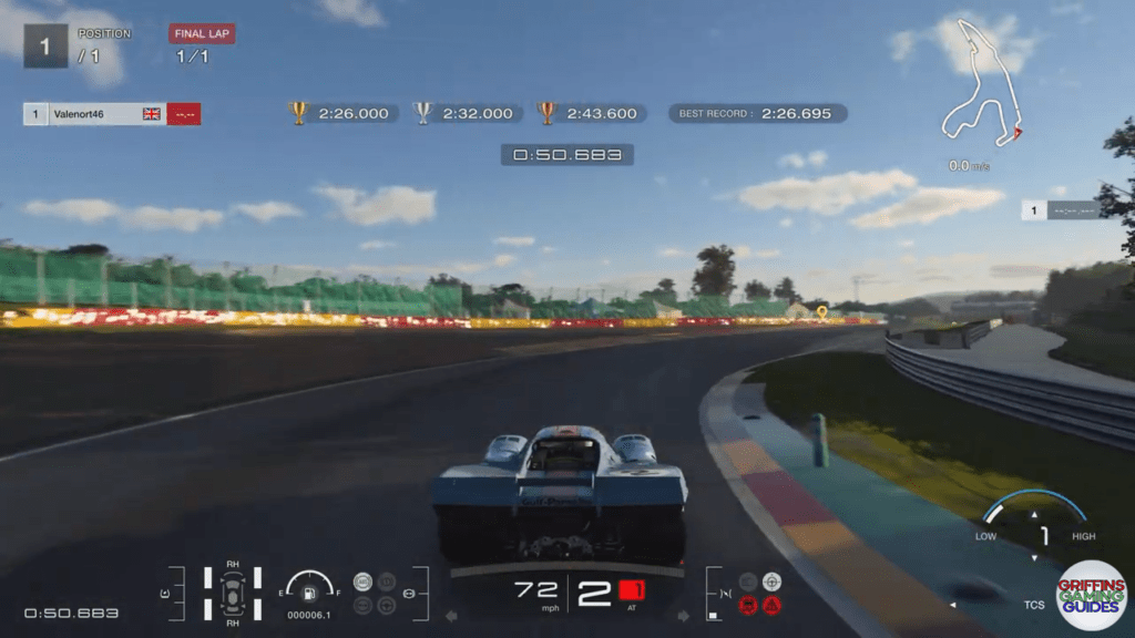 Gran Turismo 7 Super Licence S10 corner 9 apex