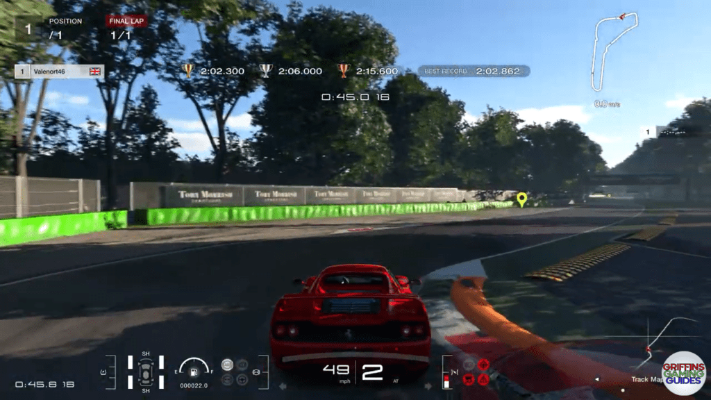 Gran Turismo 7 Super Licence S2 corner 5 apex