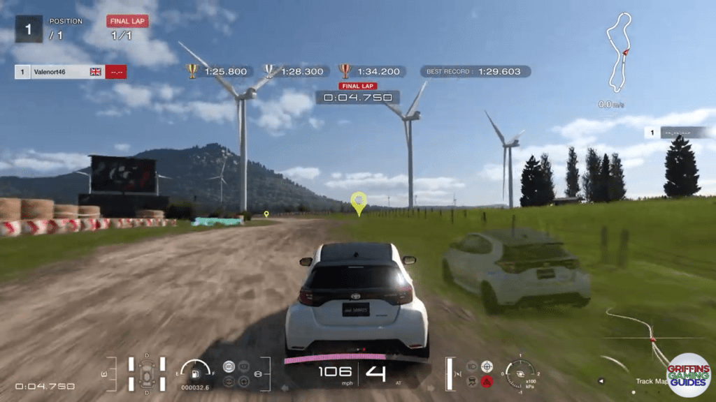 Gran Turismo 7 Super Licence S5 corner 1 apex