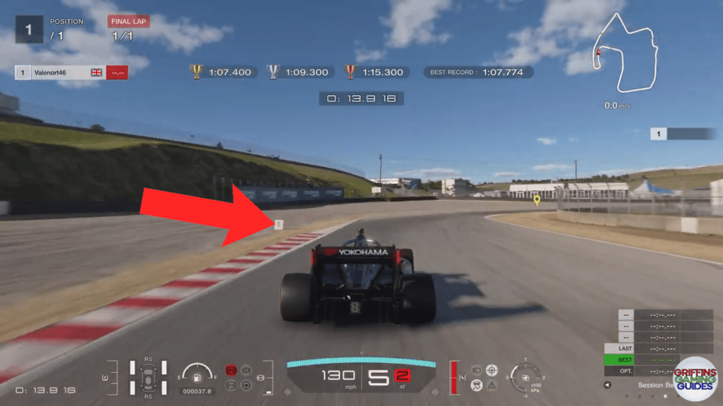 Gran Turismo 7 Super Licence S7 corner 3 braking point