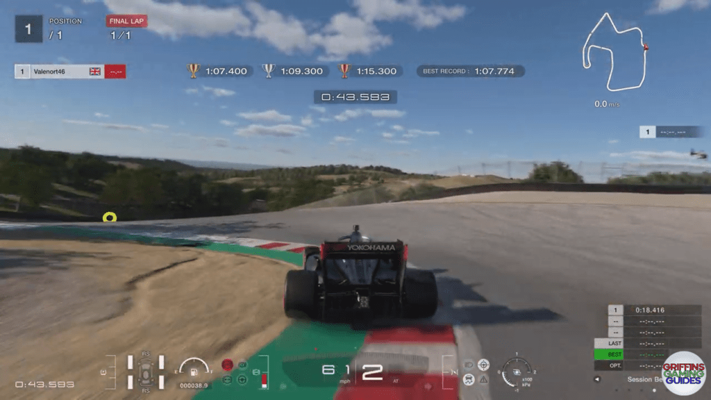 Gran Turismo 7 Super Licence S7 corner 8 apex stay in