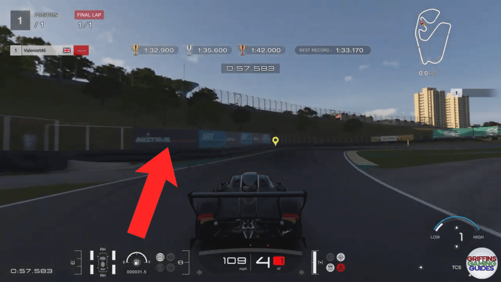 Gran Turismo 7 Super Licence S8 corner 9 braking point