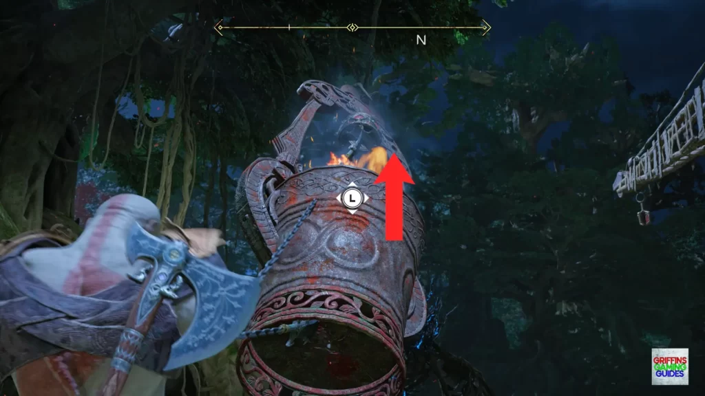 God Of War Ragnarök Nornir Chest 10 Quickly Grapple Bucket and Push Forward