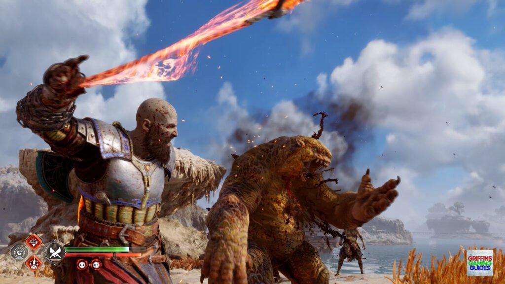 God Of War Ragnarök Lindwyrm 4 Return to Applecore Take Down Bergsra