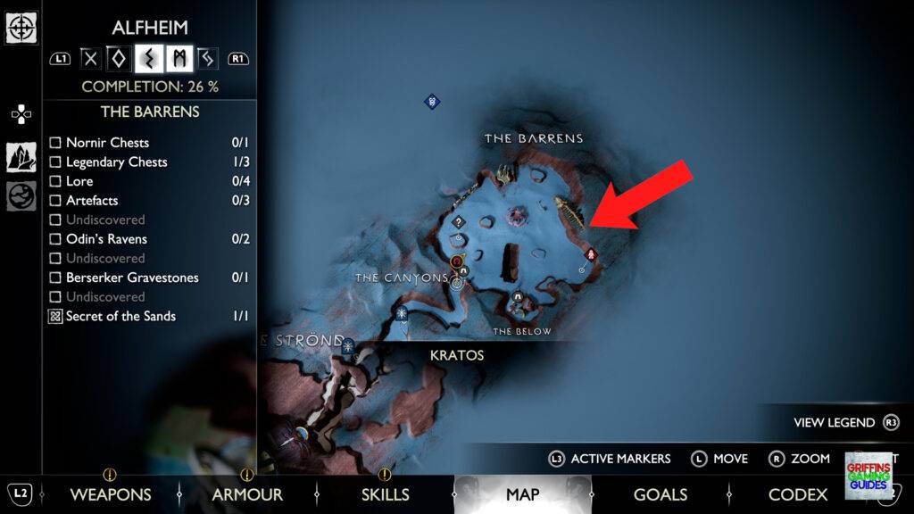 God Of War Ragnarök Legendary Chest 42 Map