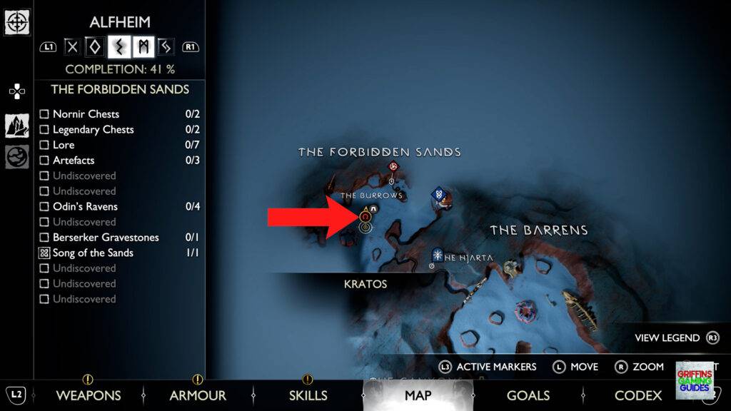 God Of War Ragnarök Legendary Chest 45 Map
