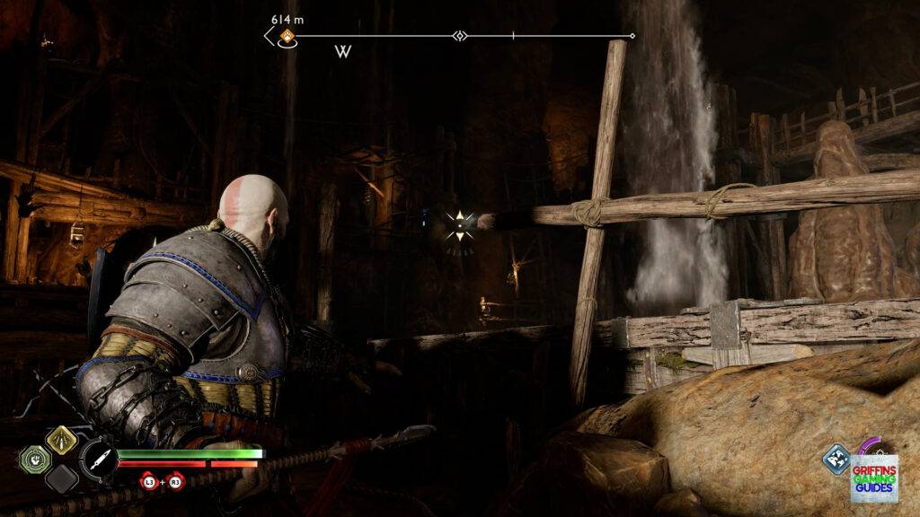 God Of War Ragnarök Lindwyrm 4 Throw Spear in to Column