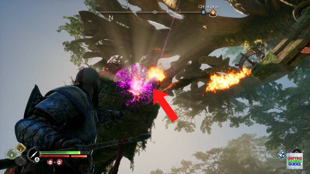 God Of War Ragnarök Odin's Raven 25 Place a Runic Sigil then Light It