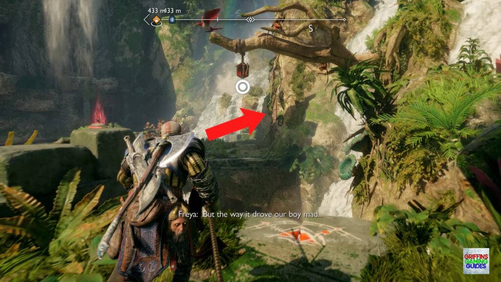 God Of War Ragnarök Odin's Raven 28 Swing Across then Climb Wall