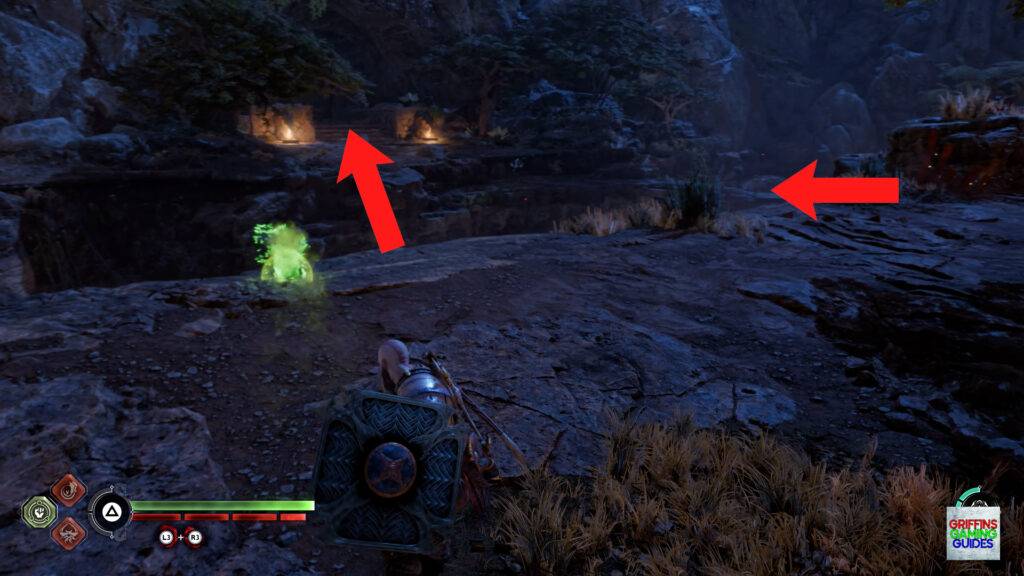 God Of War Ragnarok The Librarian Kvasir's Poem 12 Cross Rock Bridge and enter Temple