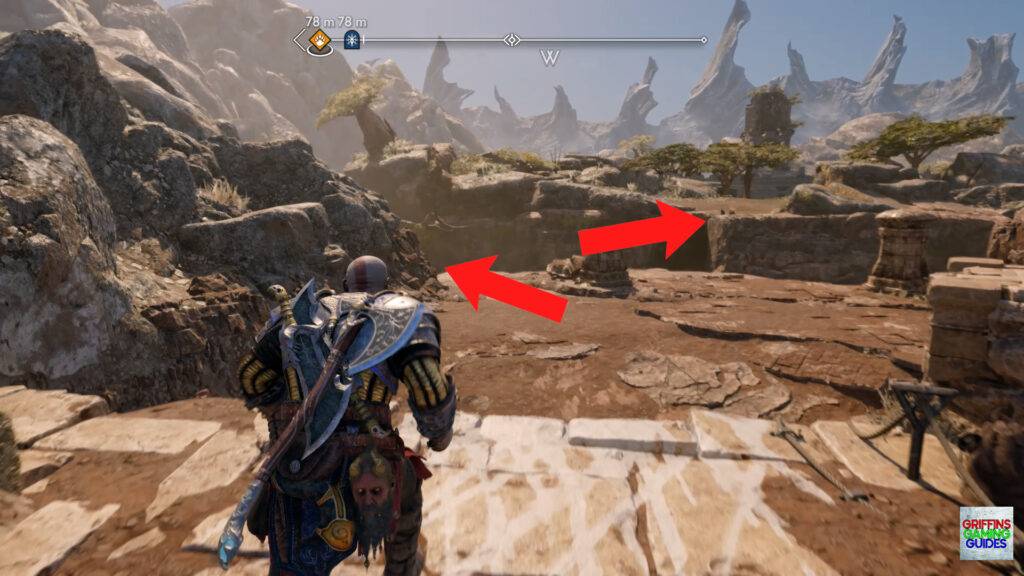 God Of War Ragnarok Crater Hunt In Plain Sight Favour Cross Chasm