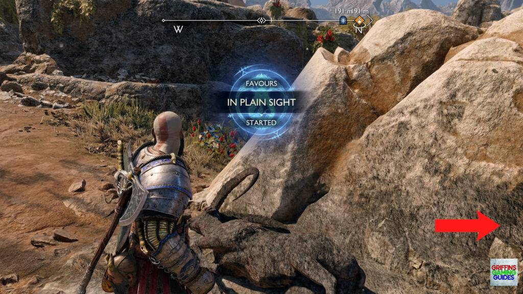 God Of War Ragnarok Crater Hunt In Plain Sight Favour Head Right