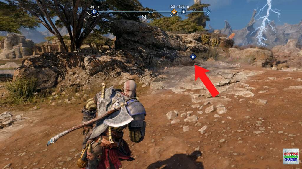 God Of War Ragnarok Crater Hunt In Plain Sight Favour Interact With Wildebeast