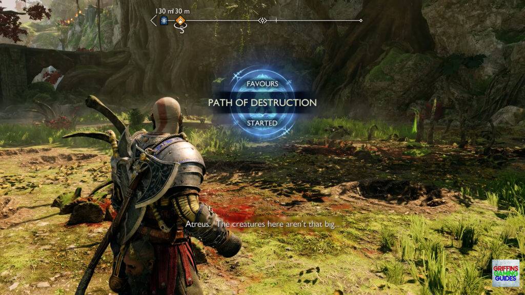 God Of War Ragnarok Crater Hunt Path Of Destruction Favour Begins