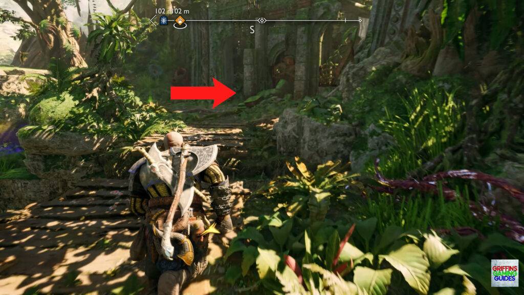 God Of War Ragnarok Crater Hunt Path Of Destruction Squeeze Through Gap