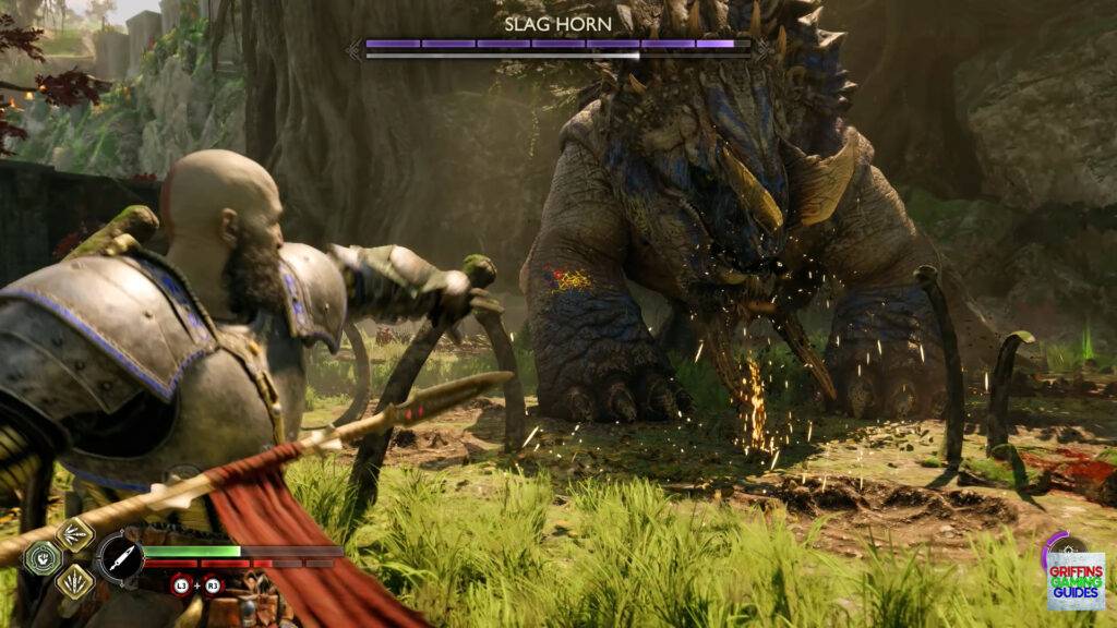 God Of War Ragnarok Crater Hunt Path Of Destruction Throw Spear into Weak Point