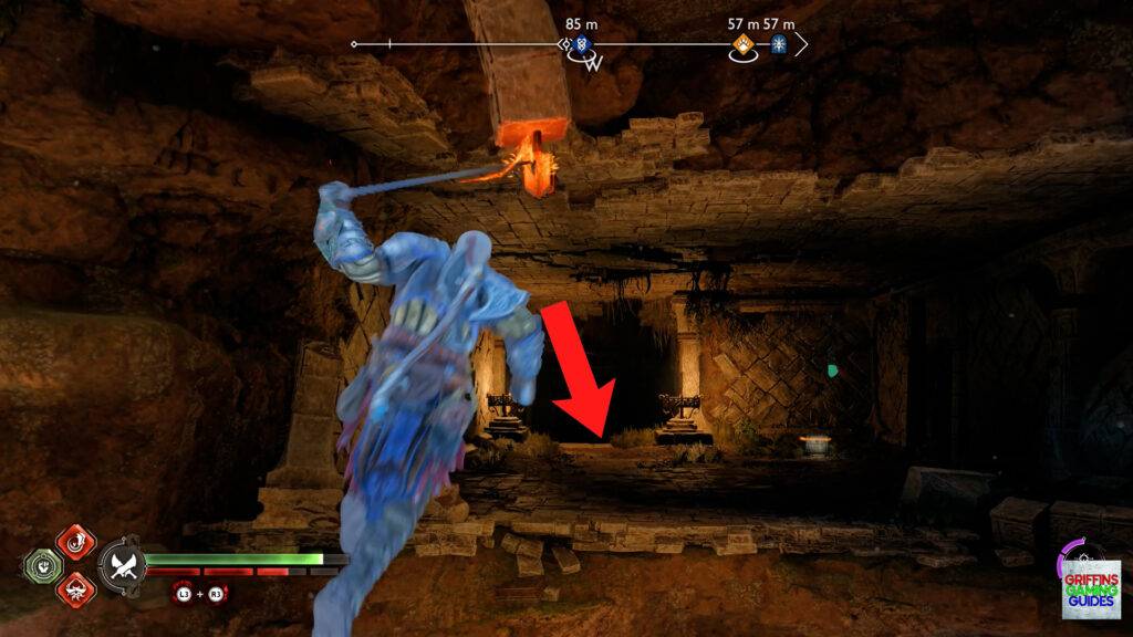 God Of War Ragnarok Crater Hunt Quaking Hollow Grapple Across and Drop Down