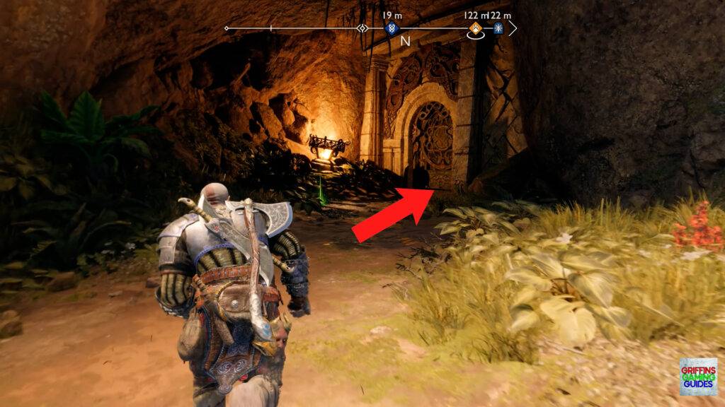 God Of War Ragnarok Crater Hunt The Burning Skies Go Through Gate