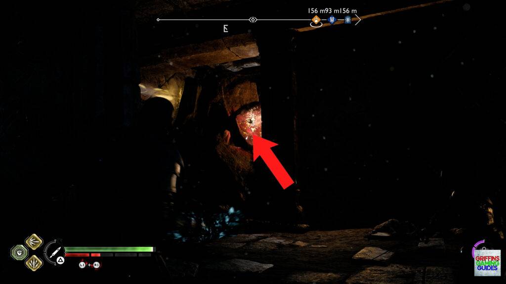 God Of War Ragnarok Crater Hunt The Burning Skies Throw Spear into Rock