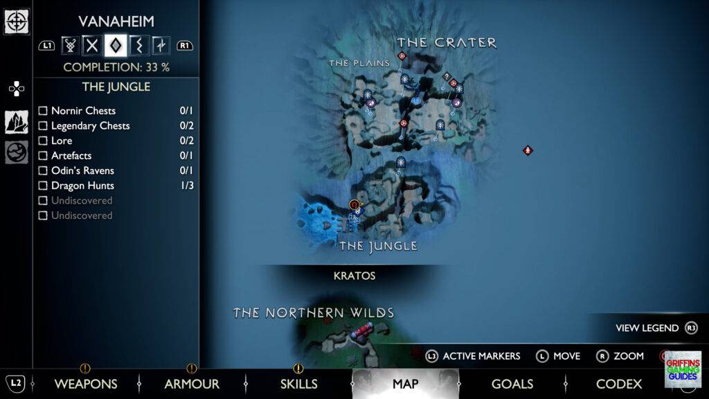 God Of War Ragnarok Crater Hunt Trail Of The Dead Map