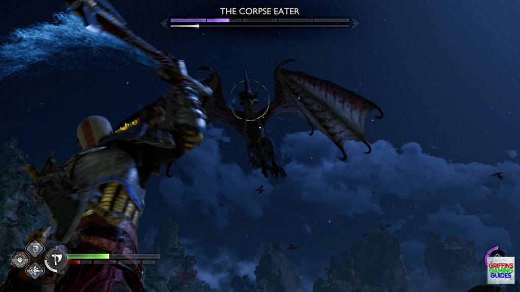 God Of War Ragnarok Crater Hunt Trail Of The Dead Throw Axe to ground Dragon