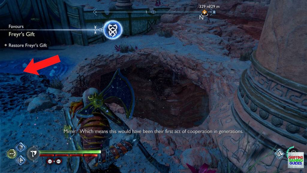 God Of War Ragnarok Freyrs Gift Favour Head Down and Round