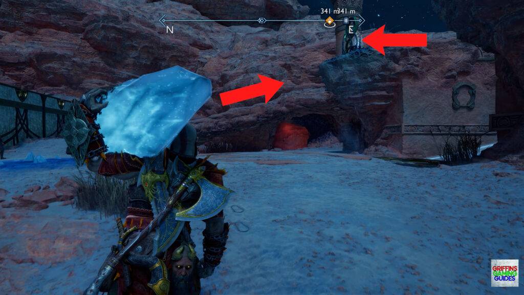 God Of War Ragnarok Freyrs Gift Favour Head Up and Round to Light Pedestal