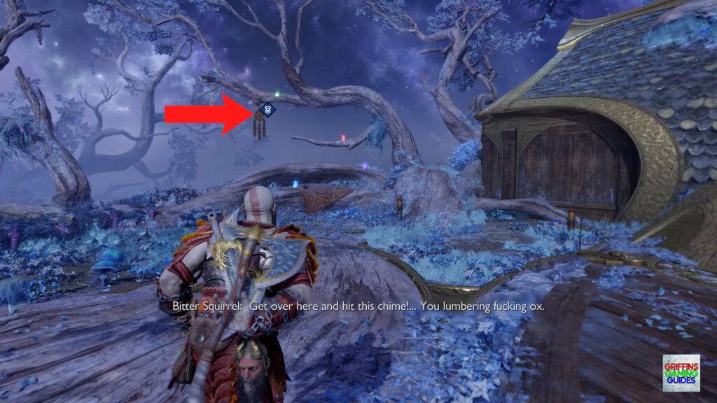 God Of War Ragnarok The Florist Acquire Yggdrasil Seeds Throw Axe at Chimes