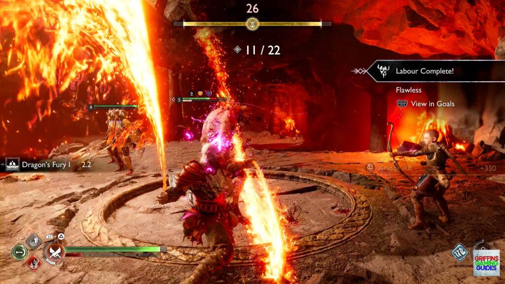 God Of War Ragnarok Trials By Fire Kill Fuse Use Runic Abilities on Wulvers