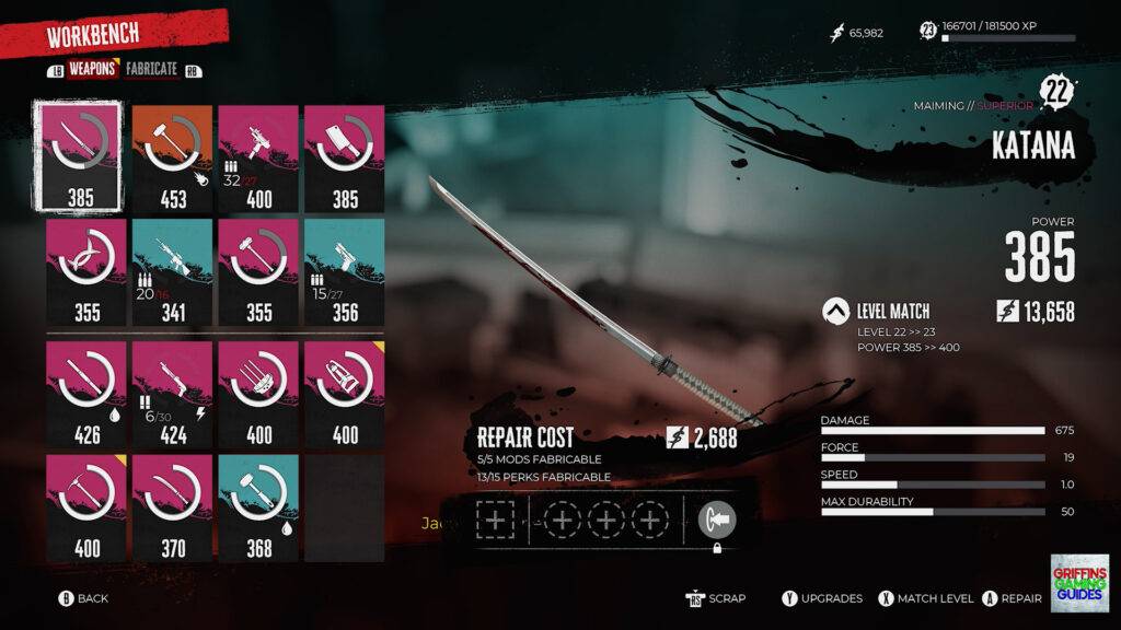 Dead Island 2 Survival Skills Mod Fabrication Weapon