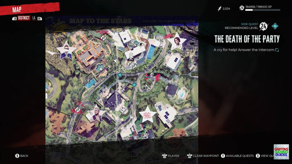 Dead Island 2 The Death Of The Party Side Quest Map