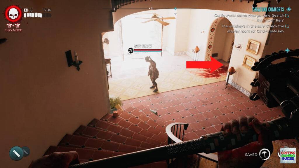 Dead Island 2 Creature Comforts Side Quest Guide Head Into Display Room