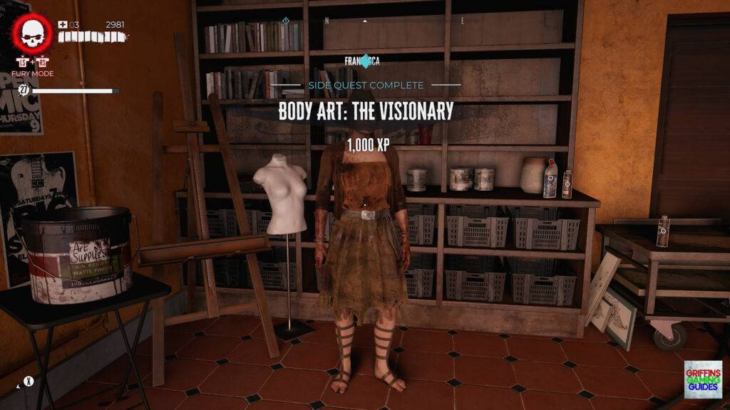 Dead Island 2 Gore Horse Guide Body Art The Visionary Side Quest Completed