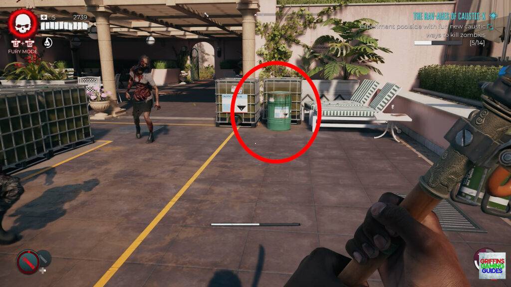 Dead Island 2 The Rav-Ages Of Caustic-X Side Quest Guide Destroy Zombies with Caustic-X Barrels