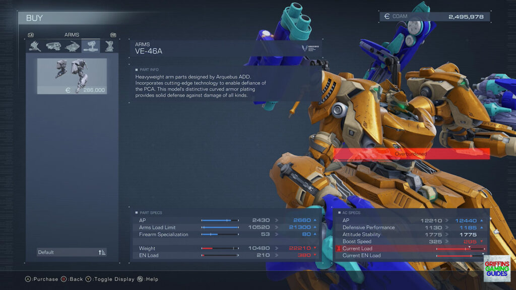 Armored Core VI Fires Of Rubicon Arms Part Guide VE-46A Arms