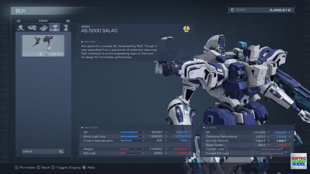 Armored Core VI Fires Of Rubicon Arms Parts Guide AS-5000 Salad Arms