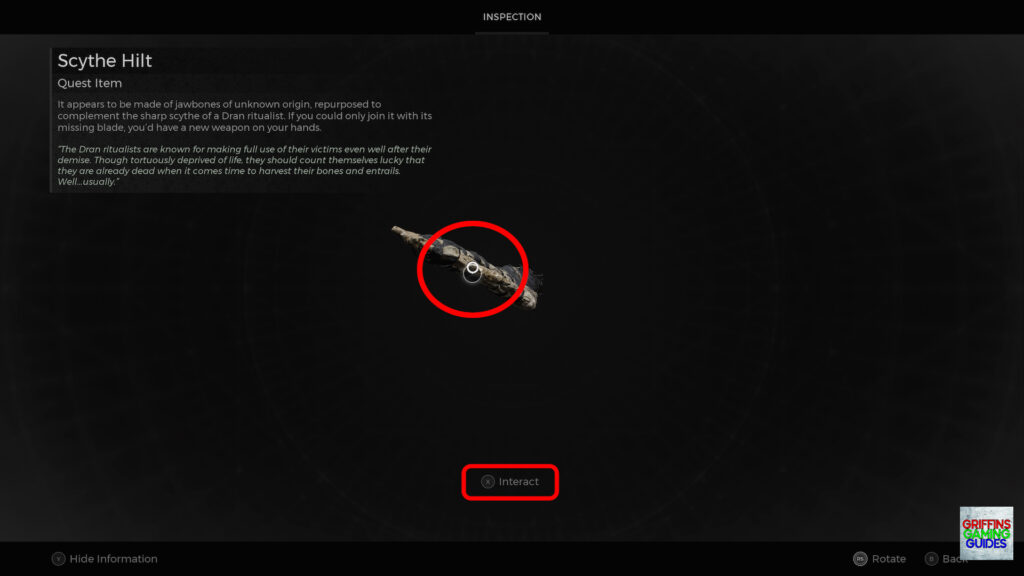 Remnant 2 The Awakened King DLC Cursed Wretch Aberration Guide Interact With Scythe Hilt