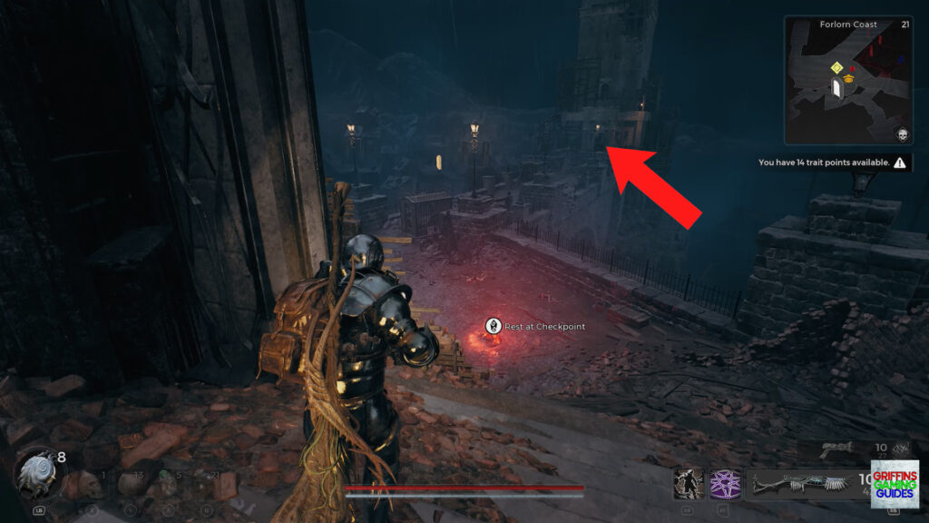 Remnant 2 The Awakened King DLC Mangled Atoner Aberration Guide Cross Bridge and Climb Stairs