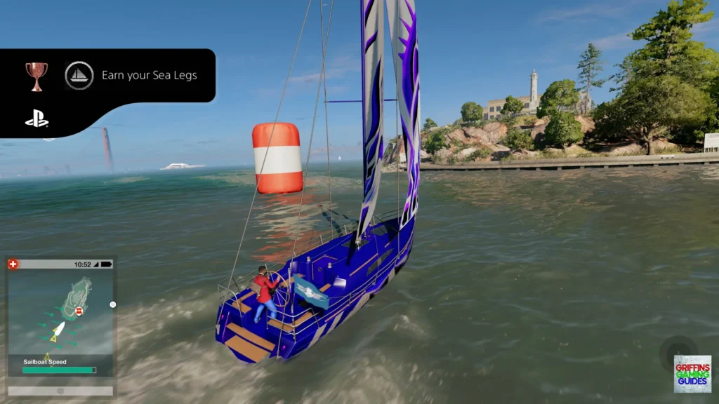 Watch Dogs 2 Earn Your Sea Legs trophy win the race.