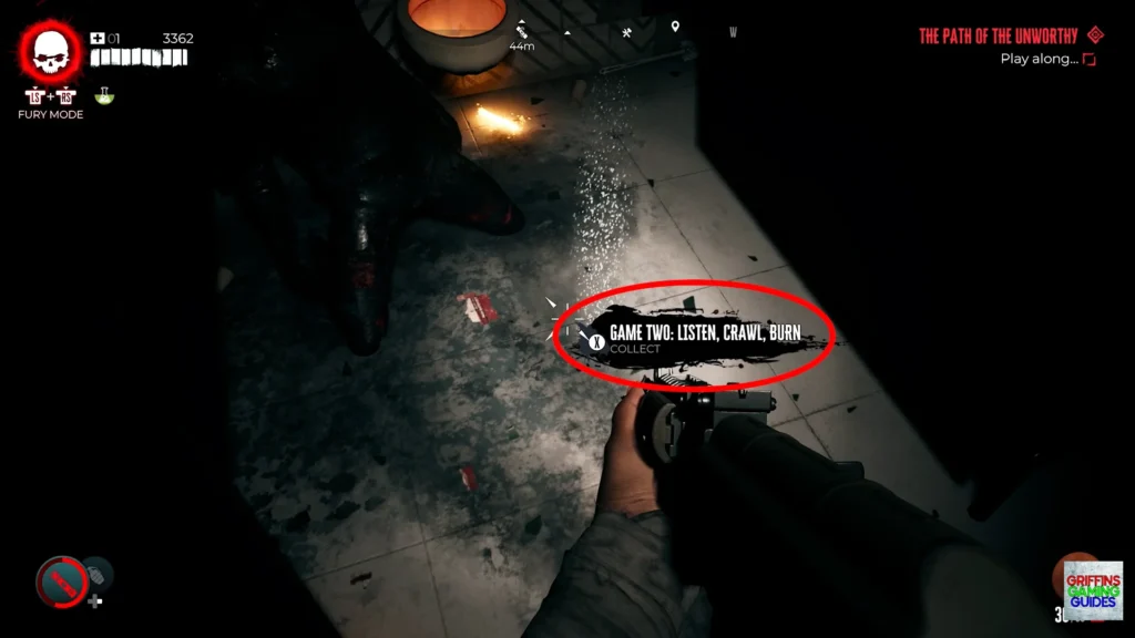 Dead Island 2 Haus DLC The Path of the Unworthy Lost and Found quest Collect the Game Two Listen Crawl Burn Note