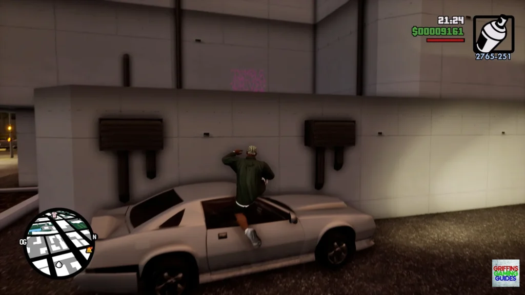Grand Theft Auto San Andreas Balla Spray Tag Tag 51 Jump to roof of car