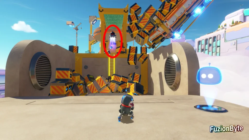 Astro Bot Gorilla Nebula Construction Derby Bot Locations Bot 4 Jump the gap and climb the ladder