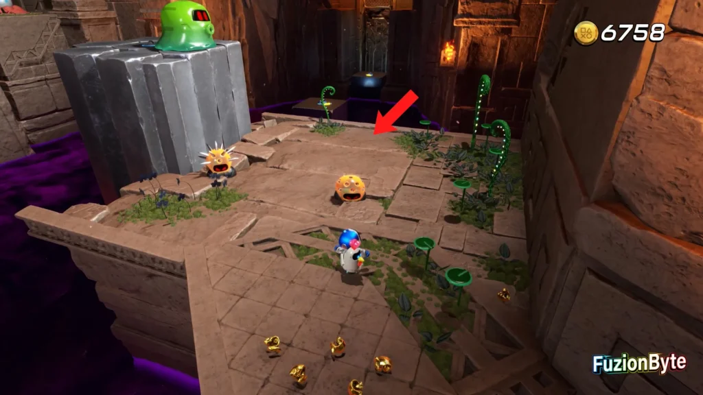 Astro Bot Serpent Starway Trapped In Time Bot locations Bot 4 Desert Wanderer Take out the enemies then stand at the arrow