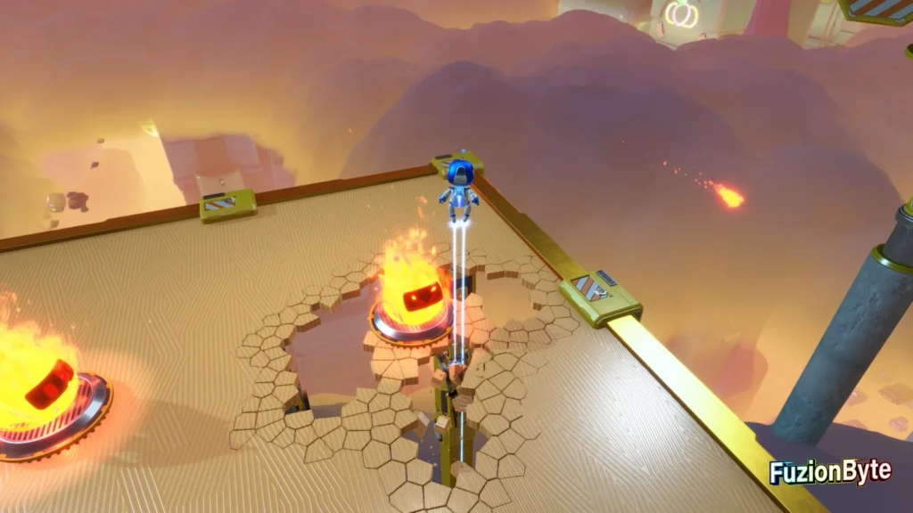 Astro Bot Tentacle System Crumble Rumble 2 Bot location Destroy the floor around the Fire element