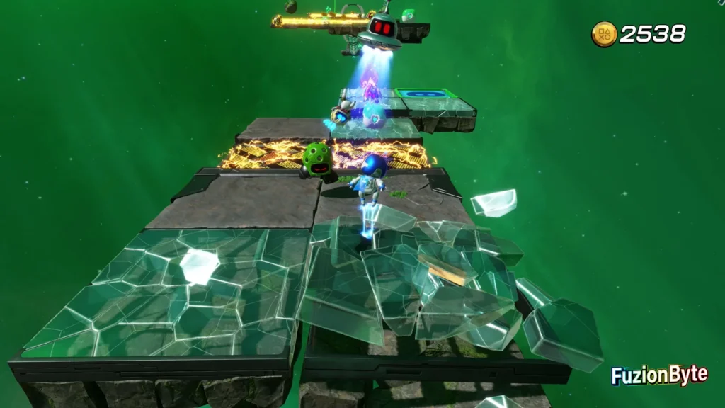 Astro Bot Tentacle System Fragile Frenzy Bot Location Jump over the glass panel